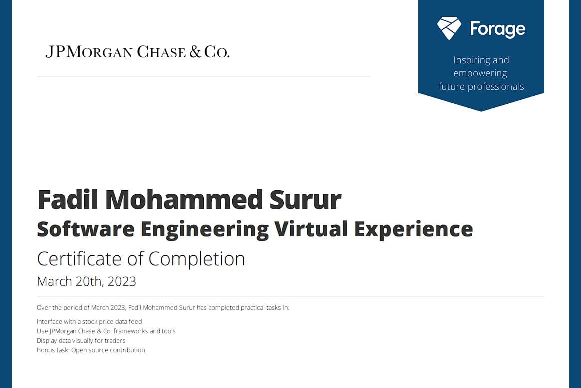 JP Morgan :Software Engineering Virtual Experience