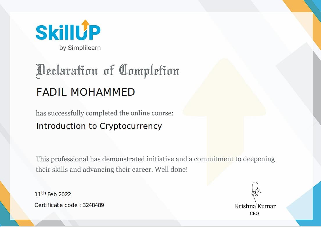 Skill up:Introduction to Cryptocurrency