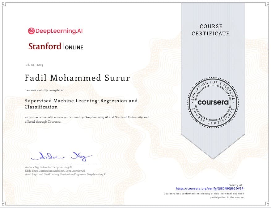 Supervised Machine learning: Regression and classification